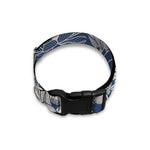 White And Blue Lotus Flower Print Dog Collar