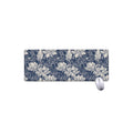 White And Blue Lotus Flower Print Extended Mouse Pad