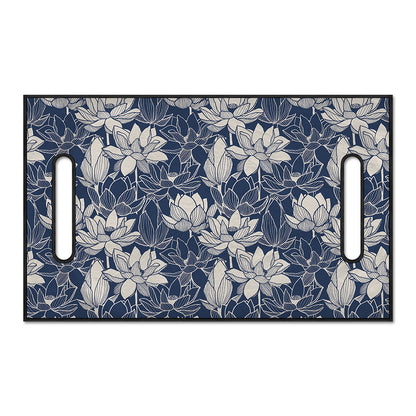 White And Blue Lotus Flower Print Golf Cart Seat Cover