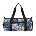 White And Blue Lotus Flower Print Gym Bag