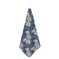 White And Blue Lotus Flower Print Hand Towel