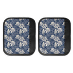 White And Blue Lotus Flower Print Handle Covers