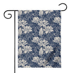 White And Blue Lotus Flower Print House Flag