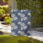 White And Blue Lotus Flower Print House Flag