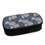 White And Blue Lotus Flower Print Insulin Cooler Travel Case