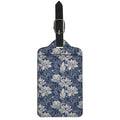 White And Blue Lotus Flower Print Luggage Tag