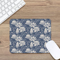White And Blue Lotus Flower Print Mouse Pad