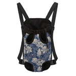 White And Blue Lotus Flower Print Pet Carrier Backpack