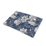 White And Blue Lotus Flower Print Pet Cooling Mat Cover