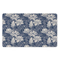 White And Blue Lotus Flower Print Polyester Doormat