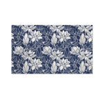 White And Blue Lotus Flower Print Polyester Flag