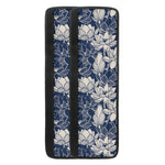 White And Blue Lotus Flower Print Refrigerator Handle Covers