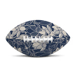 White And Blue Lotus Flower Print Rugby Ball