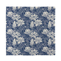 White And Blue Lotus Flower Print Silk Bandana