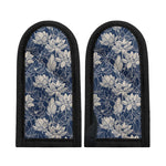 White And Blue Lotus Flower Print Skillet Handle Cover