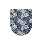 White And Blue Lotus Flower Print Toilet Lid Cover