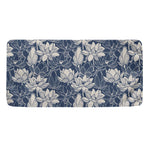 White And Blue Lotus Flower Print Towel