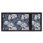 White And Blue Lotus Flower Print Trifold Wallet