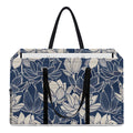White And Blue Lotus Flower Print Utility Tote Bag