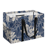 White And Blue Lotus Flower Print Utility Tote Bag