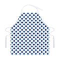 White And Blue Polka Dot Pattern Print Adjustable Apron