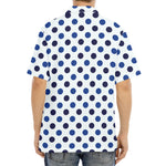 White And Blue Polka Dot Pattern Print Aloha Shirt