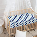 White And Blue Polka Dot Pattern Print Baby Crib Sheet