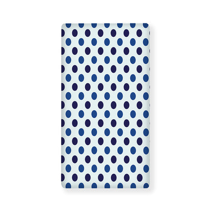 White And Blue Polka Dot Pattern Print Baby Crib Sheet