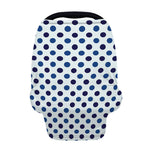 White And Blue Polka Dot Pattern Print Baby Seat Cover