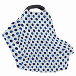 White And Blue Polka Dot Pattern Print Baby Seat Cover