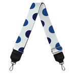 White And Blue Polka Dot Pattern Print Bag Strap