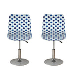White And Blue Polka Dot Pattern Print Bar Stool Covers