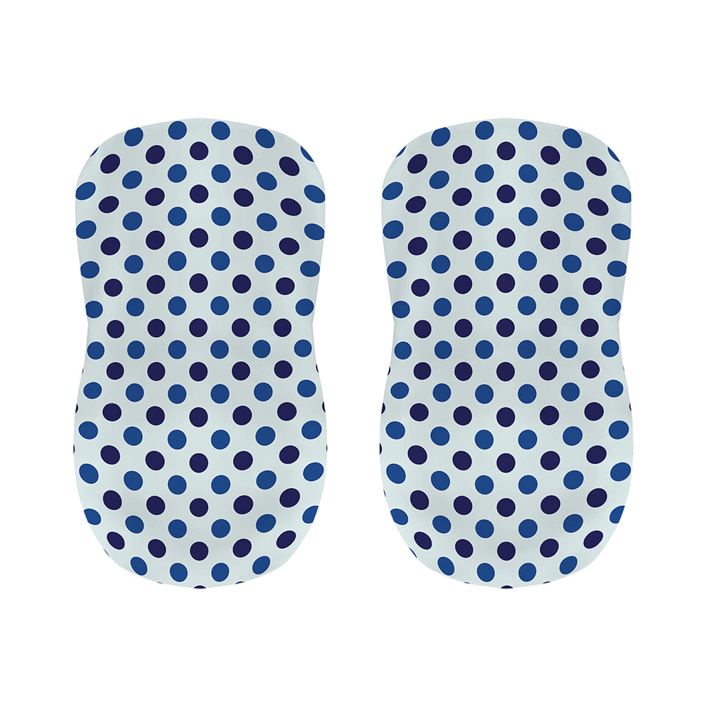 White And Blue Polka Dot Pattern Print Bar Stool Covers