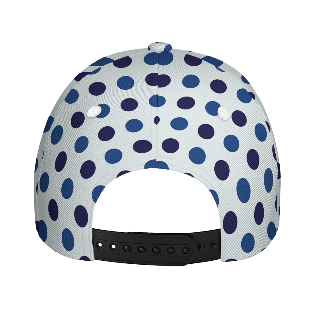 White And Blue Polka Dot Pattern Print Baseball Cap