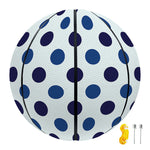 White And Blue Polka Dot Pattern Print Basketball