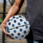 White And Blue Polka Dot Pattern Print Basketball