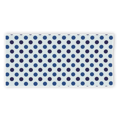 White And Blue Polka Dot Pattern Print Beach Towel