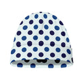 White And Blue Polka Dot Pattern Print Beanie
