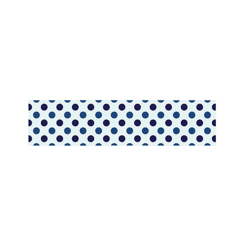 White And Blue Polka Dot Pattern Print Bed Runner