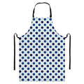 White And Blue Polka Dot Pattern Print Bib Apron With Pocket