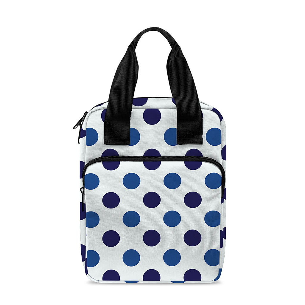White And Blue Polka Dot Pattern Print Bible Tote Bag