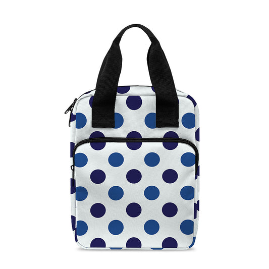 White And Blue Polka Dot Pattern Print Bible Tote Bag