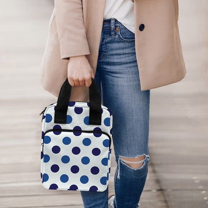 White And Blue Polka Dot Pattern Print Bible Tote Bag