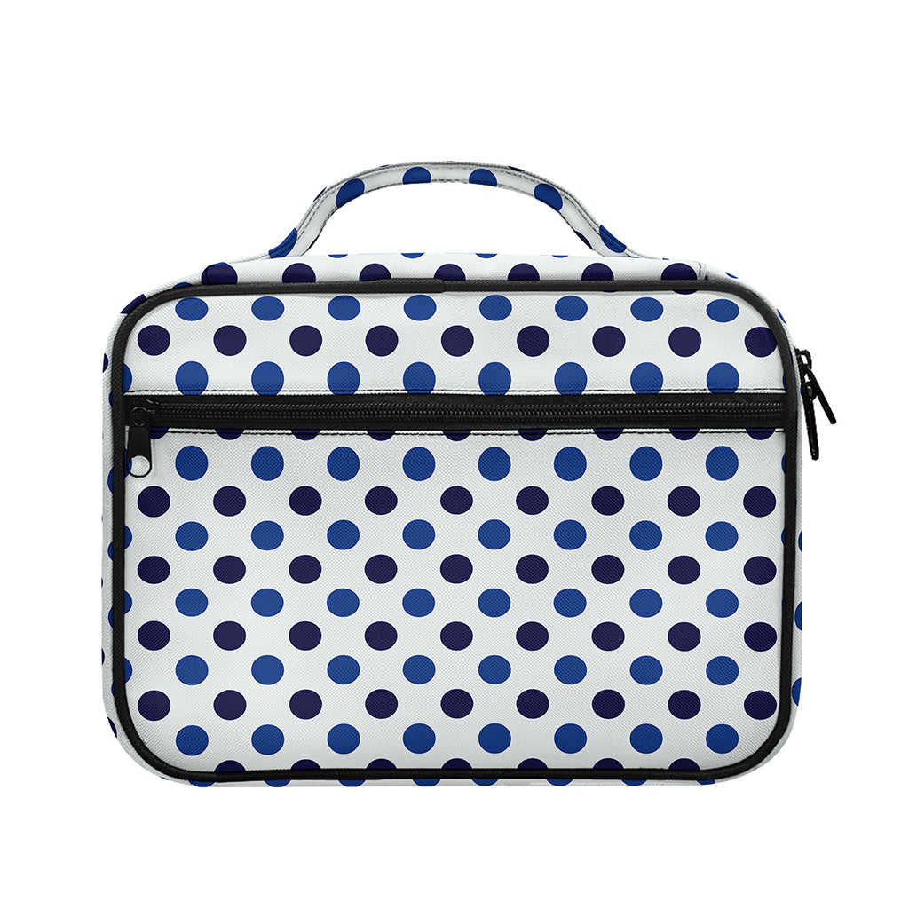 White And Blue Polka Dot Pattern Print Briefcase Bible Bag