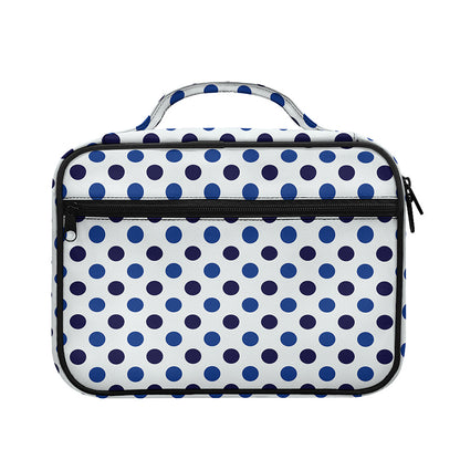 White And Blue Polka Dot Pattern Print Briefcase Bible Bag