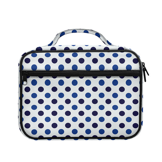 White And Blue Polka Dot Pattern Print Briefcase Bible Bag