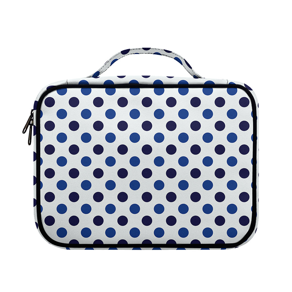 White And Blue Polka Dot Pattern Print Briefcase Bible Bag