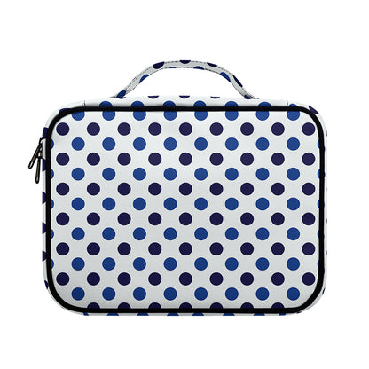 White And Blue Polka Dot Pattern Print Briefcase Bible Bag