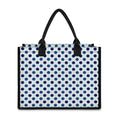 White And Blue Polka Dot Pattern Print Canvas Tote Bag