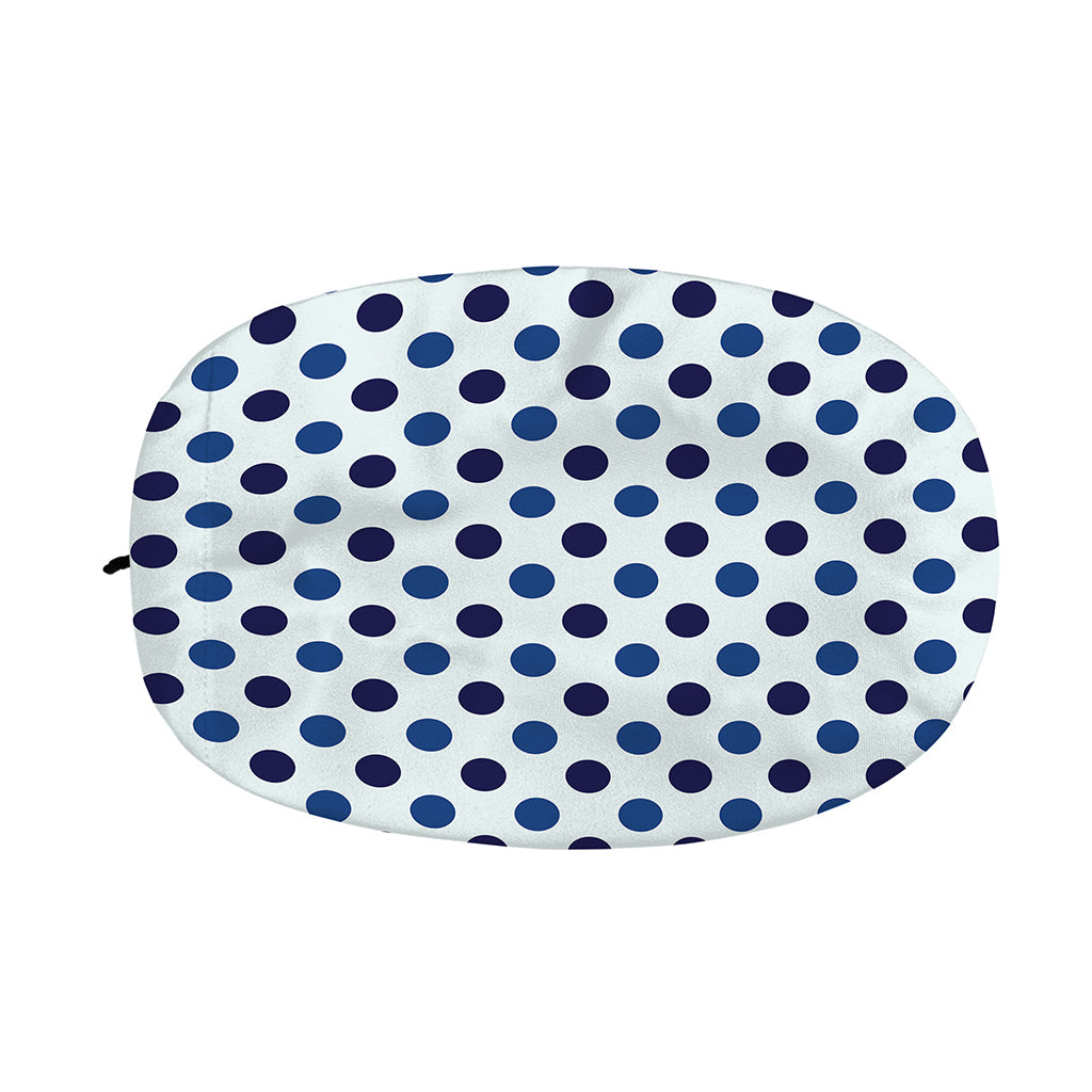 White And Blue Polka Dot Pattern Print Car Side Mirror Covers